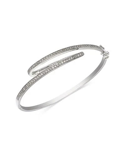 Bloomingdale's Fine Collection Diamond Inside Out Round & Baguette Bangle Bracelet In 14k White Gold, 1.0 Tcw In Metallic
