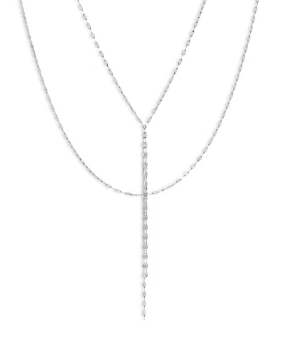 Lana 14k Gold Double Strand Blake Lariat Necklace In Silver