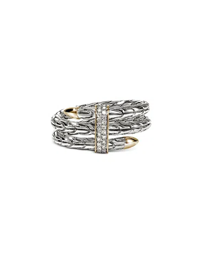 John Hardy Triple Spear Flex Ring, Pavé In Silver