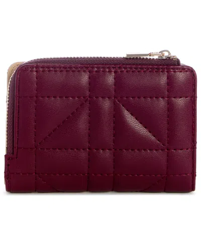 Guess Edita Slg Zip Around Card Case In Burgundy