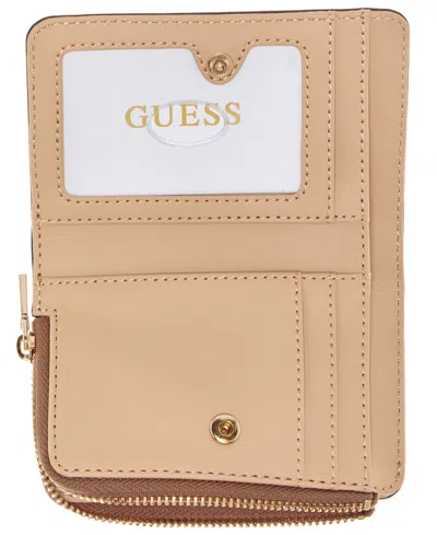 Guess Edita Slg Zip Around Card Case In Burgundy