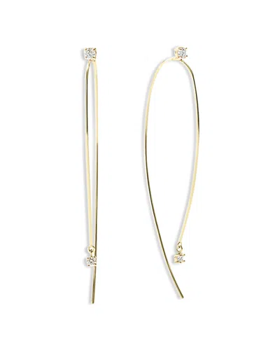 Lana Jewelry 14k Yellow Gold Diamond Upside Down Hoop Threader Earrings In Gold