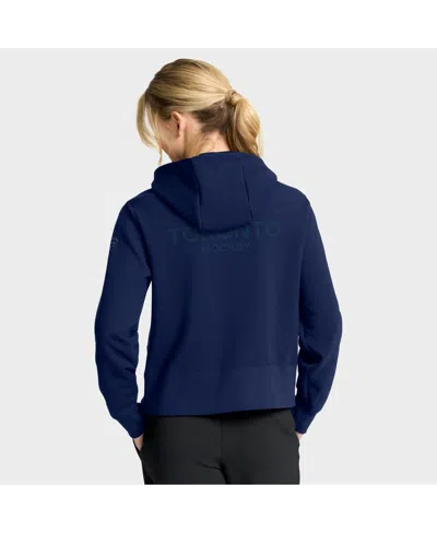 Fanatics Women's Navy Toronto Maple Leafs Authentic Pro Road Tri-blend Quarter-zip Hoodie In Blue