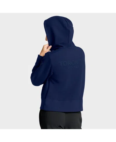 Fanatics Women's Navy Toronto Maple Leafs Authentic Pro Road Tri-blend Quarter-zip Hoodie In Blue