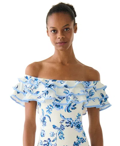 Kate Spade Women's Ruffle Printed One-piece Swimsuit In Multi