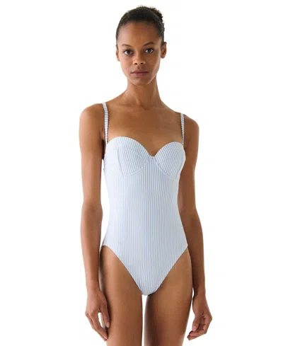 Kate Spade Women's Bow Back One-piece Swimsuit In Blue