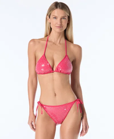 Vince Camuto Women's Sequin Embellished Triangle Bikini Top In Multi