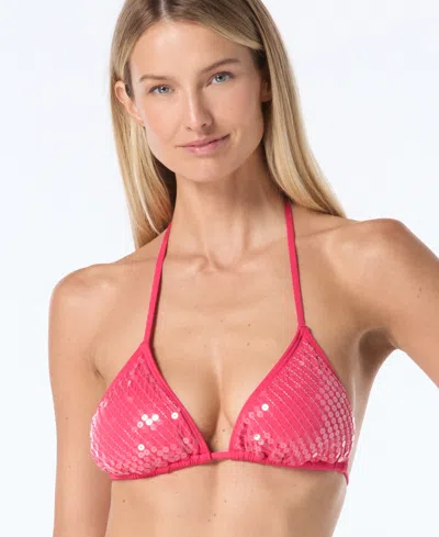 Vince Camuto Women's Sequin Embellished Triangle Bikini Top In Multi