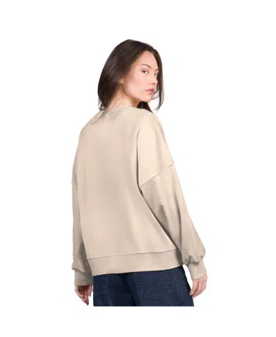 G-iii 4her By Carl Banks Women's Sand New York Mets Oversized Vet Ii Sweatshirt In Neutral