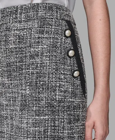 Karl Lagerfeld Women's Knee Length Tweed Skirt In Gray
