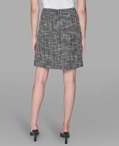 Karl Lagerfeld Women's Knee Length Tweed Skirt In Gray