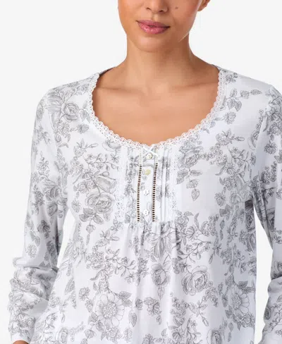 Aria Sleepwear Brushed Cotton Long Sleeve Pant Pj Set In Multi