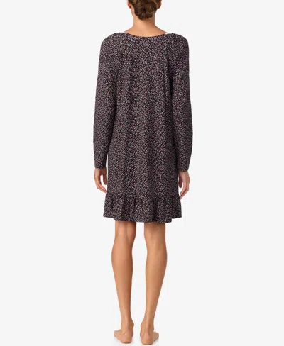 Aria Women's Brushed Long Sleeve Brushed Cotton Jersey Nightgown In Multi