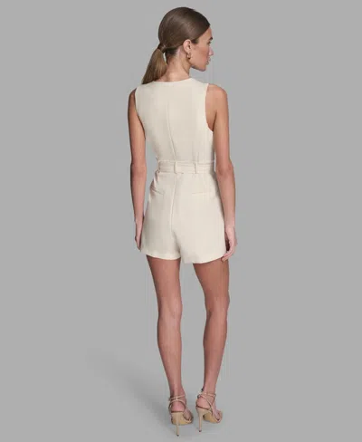 Bcbg Women's Iconic Stretch Sleeveless Romper In Neutral