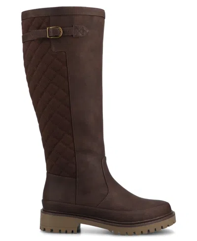 Journee Collection Womens Zemmie-wc Wide Calf Block Heel Dress Boots In Brown
