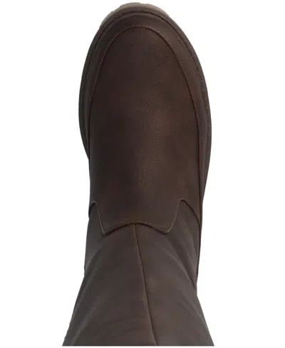 Journee Collection Womens Zemmie-wc Wide Calf Block Heel Dress Boots In Brown