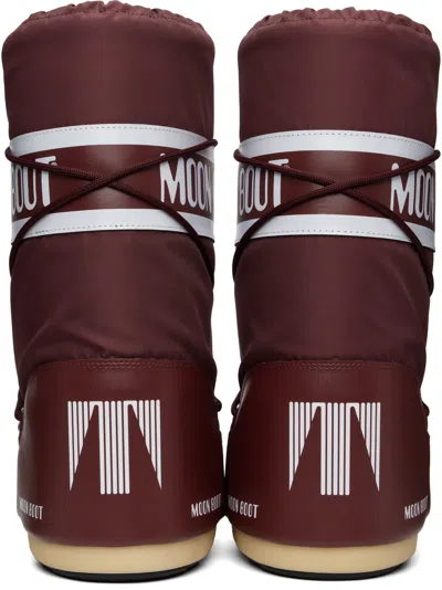 Moon Boot Burgundy Icon Nylon Boots In Burgundy
