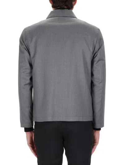 Hugo Boss Boss Grey Virgin Wool Jacket In Gray