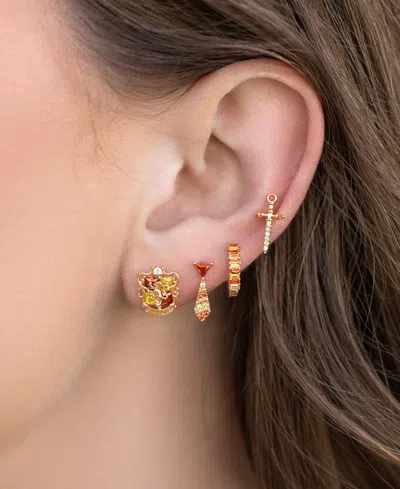 Girls Crew Harry Potter Gryffindor House Crystal Earring Set In Gold