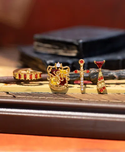 Girls Crew Harry Potter Gryffindor House Crystal Earring Set In Gold