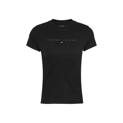 Tommy Hilfiger Jeans Black Cotton T-shirt In Black