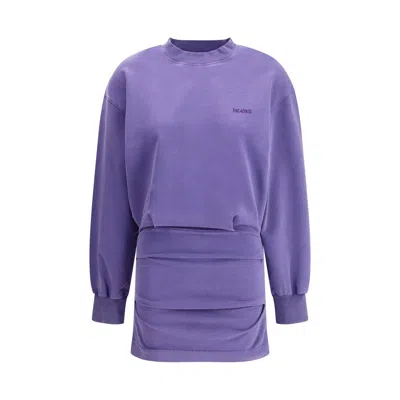 Attico Purple Cotton Casual Dress In Purple