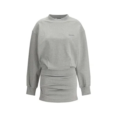 Attico Gray Cotton Casual Dress In Gray