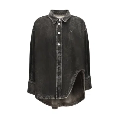 Attico Denim Shirt In Gray