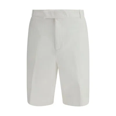 Thom Browne White Polyester Bermuda Shorts In White