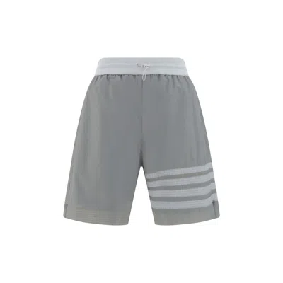 Thom Browne Gray Polyamide Bermuda Shorts In Gray