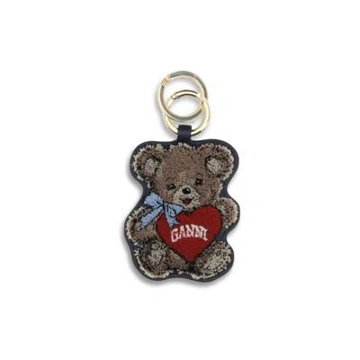 Ganni Women Teddy Bear Keyring In Brown