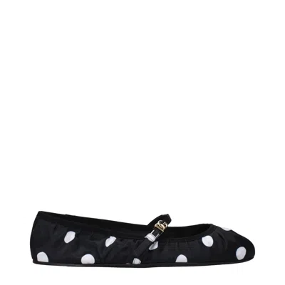 Dolce & Gabbana Odette Fabric Ballet Flats In Black