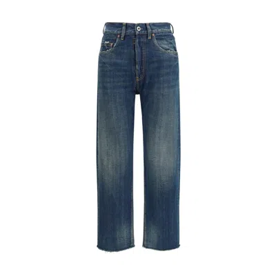 Margiela Blue Cotton Straight-leg Jeans In Blue