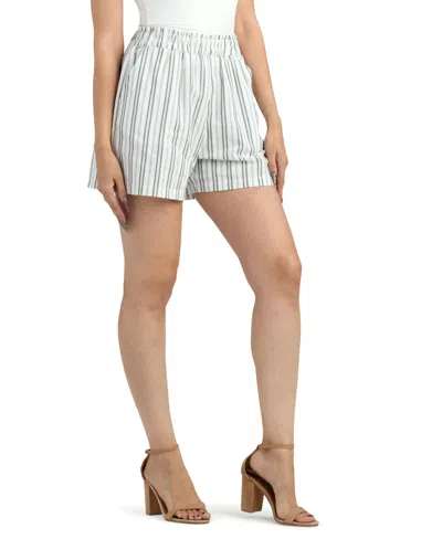 Bcx Junior's Resort Stripe Pull-on Shorts In White