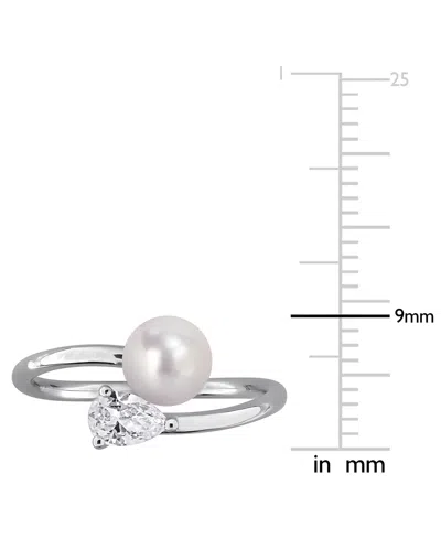 Macy's Cultured Freshwater Pearl & Garnet Ring (1/2 Ct. T.w.) In 18k Gold-plated Sterling Silver