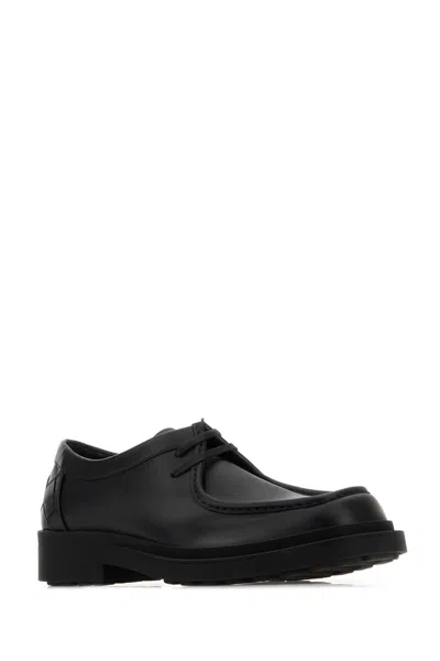 Bottega Veneta Ben Lace-up Calfskin Shoes In Black