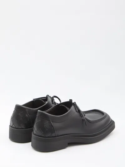 Bottega Veneta Ben Lace-up Calfskin Shoes In Black