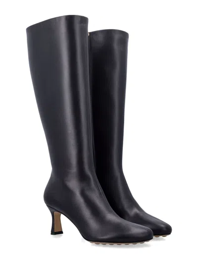 Bottega Veneta Rana Nappa Leather Knee-high Boots In Black