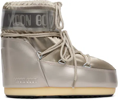 Moon Boot Women's Icon Low Glance Satin Ankle Boots Gold In Metallic