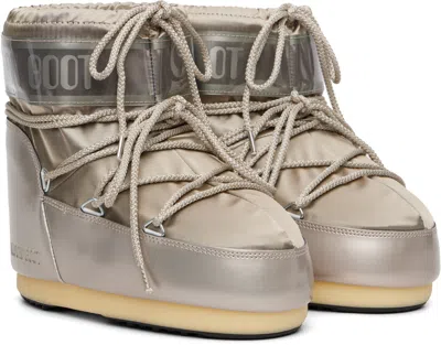 Moon Boot Women's Icon Low Glance Satin Ankle Boots Gold In Metallic
