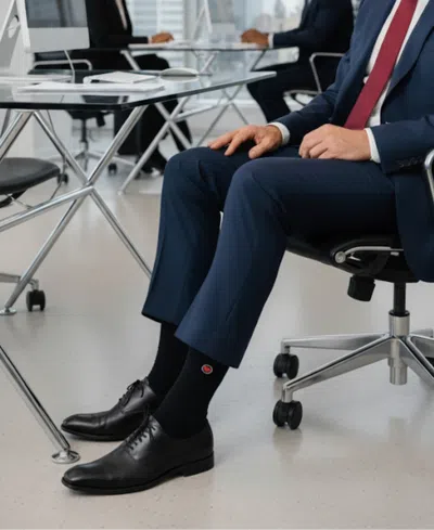 Love Sock Company Men's Ribbed Solid Socks In Black