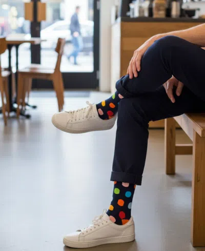 Love Sock Company Men's Big Polka Socks In Blue