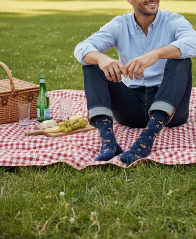 Love Sock Company Men's Butterfly Socks In Blue
