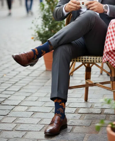 Love Sock Company Men's Flower Socks In Blue