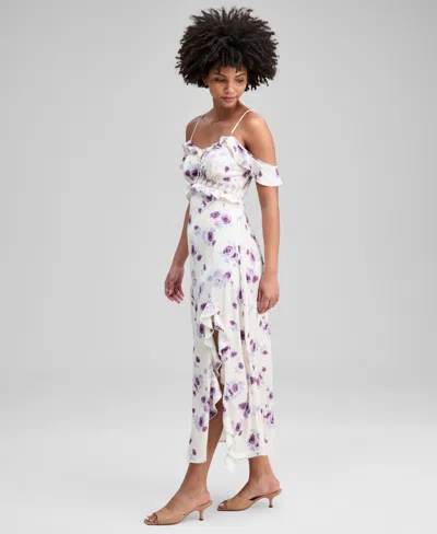 And Now This Women's Lace-inset Ruffle Slip Dress, Macy's Exclusive In Multi