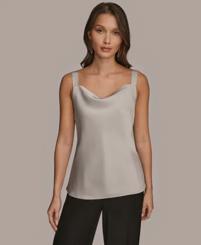 Donna Karan Women's Silk Cowl Neck Sleeveless Camisole Top In Neutral