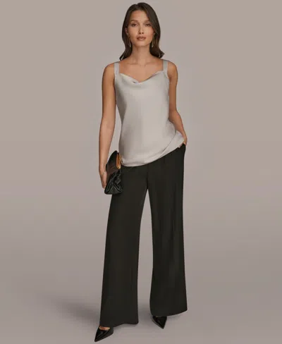 Donna Karan Women's Silk Cowl Neck Sleeveless Camisole Top In Neutral
