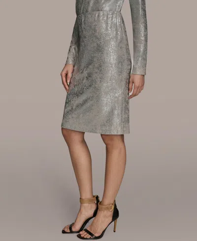Donna Karan Women's Knee Length Pencil Skirt In Silver