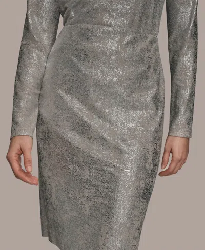 Donna Karan Women's Knee Length Pencil Skirt In Silver
