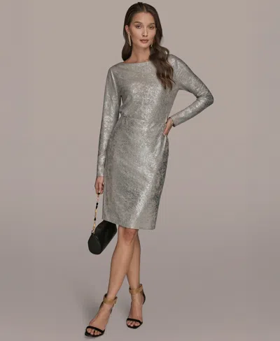 Donna Karan Women's Knee Length Pencil Skirt In Silver